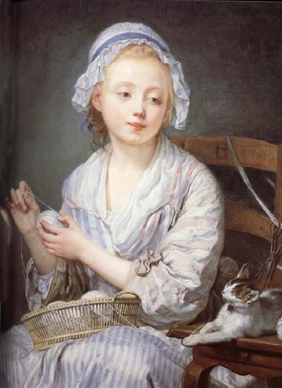Jean-Baptiste Greuze The wool Winder oil painting image